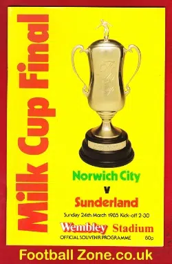 Norwich City v Sunderland 1985 - League Cup Final Wembley