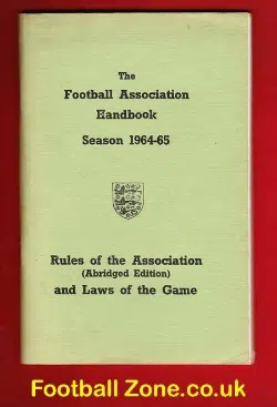 FA Football Rules Of Association Laws Of Game Book 1964 - 1965