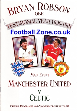 Bryan Robson Testimonial Benefit Match Manchester United 1991