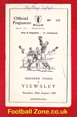Merthyr Tydfil v Yiewsley 1960