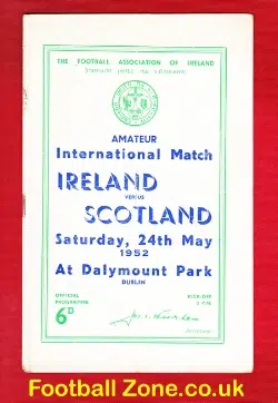 Ireland v Scotland 1952 – Amateur International  Dublin