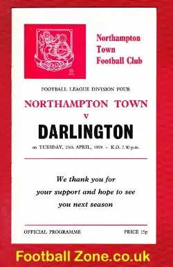 Northampton Town v Darlington 1978