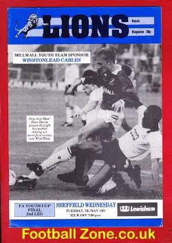 Millwall v Sheffield Wednesday 1991 – Youth Cup Final 2nd Leg