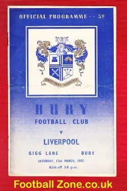 Bury v Liverpool 1955