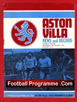 Aston Villa v WBA 1970 – Friendly Match