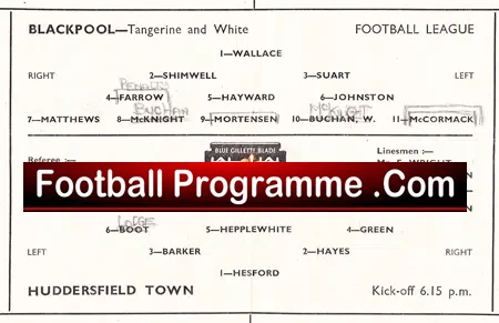 Blackpool v Huddersfield Town 1947