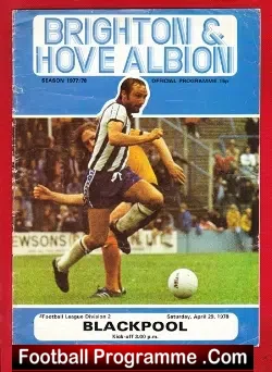 Brighton Hove Albion v Blackpool 1978 - football programme