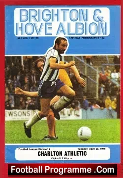 Brighton Hove Albion v Charlton Athletic 1978 - football programme