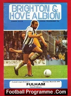 Brighton Hove Albion v Fulham 1978 - football programme