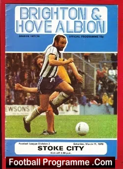Brighton Hove Albion v Stoke City 1978 - football programme