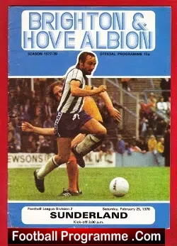 Brighton Hove Albion v Sunderland 1978 - football programme