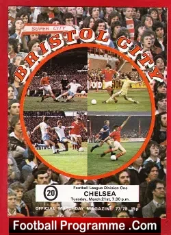 Bristol City v Chelsea 1978 - football programme