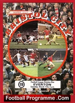 Bristol City v Everton 1978 - football programme