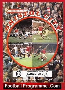 Bristol City v Leicester City 1978 - football programme