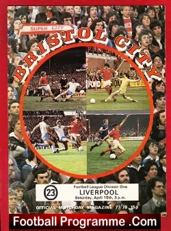 Bristol City v Liverpool 1978 - football programme