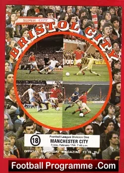 Bristol City v Manchester City 1978 - football programme