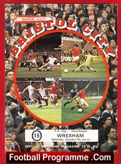 Bristol City v Wrexham 1978 - FA Cup - football programme