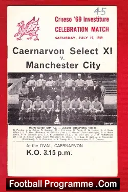 Caernarvon Select X1 v Manchester City 1969 - football programme