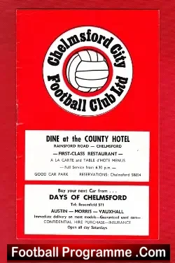 Chelmsford City v Torquay United 1970 - football programme
