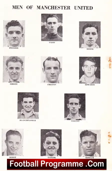Chelsea v Manchester United 1954 Chelsea League Champions Season
