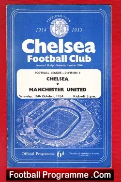 Chelsea v Manchester United 1954 Chelsea League Champions Season - football programme