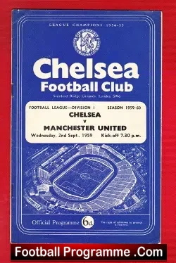 Chelsea v Manchester United 1959 - football programme