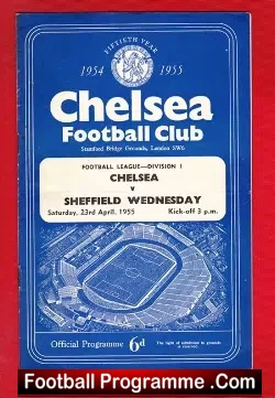 Chelsea v Sheffield Wednesday 1955 - League Title Decider Match - football programme