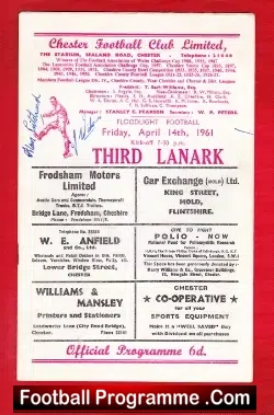 Chester v Third Lanark 1961 – Multi Autographed Signed