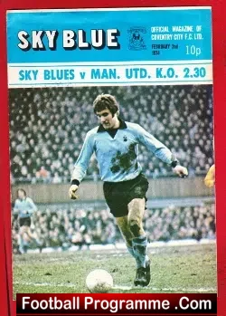 Coventry City v Manchester United 1974 - football programme