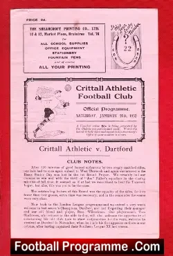 Crittall Athletic v Dartford 1952 – 1950s