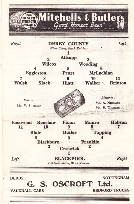 Derby County v Blackpool 1946
