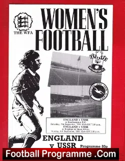 England Ladies v Russia 1991 - Womens Match at Southampton USSR - football programme