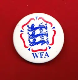 England Ladies Womens Football Badges X TWO 1980s - football memorabilia