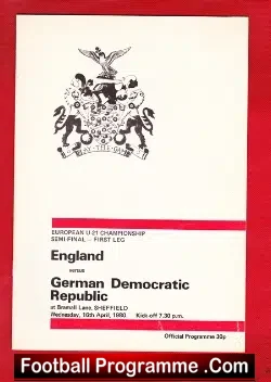 England v Germany 1980 – Under 21 at Sheffield United