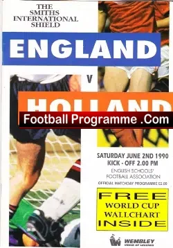 England v Holland 1990 – Schoolboys Full Squad Multi Autographs