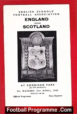 England v Scotland 1965 – Schoolboys At Goodison Park