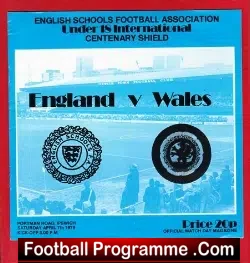 England v Wales 1979 – Schoolboys Match at Ipswich