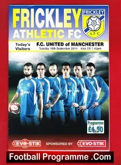 Frickley Athletic v FC United Of Manchester 2014 - football programme