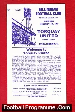 Gillingham v Torquay United 1967 - football programme