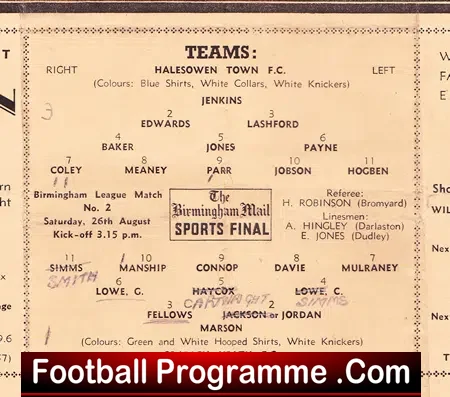 Halesowen Town v Cradley Heath 1950 – 1950s