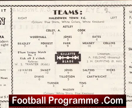 Halesowen Town v Lye Town 1948