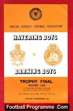 Havering Boys v Barking Boys 1975 – Schoolboys at Romford