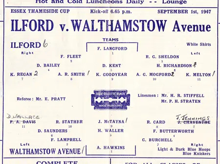 Ilford v Walthamstow Avenue 1947 – Essex Thameside Cup