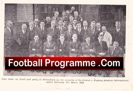 Ireland v Scotland 1952 – Amateur International  Dublin