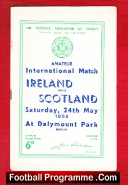 Ireland v Scotland 1952 – Amateur International  Dublin