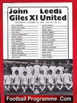 John Giles Benefit Match Testimonial Leeds United 1975 Bobby Charlton - football programme