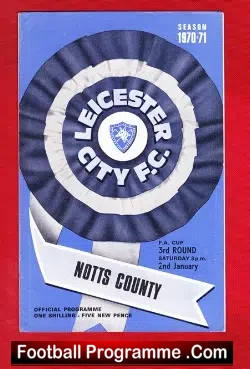 Leicester City v Notts County 1971 - football programme