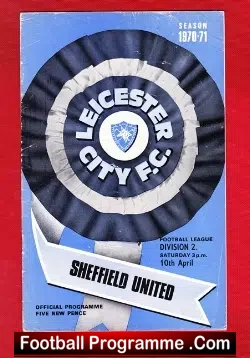 Leicester City v Sheffield United 1971 - football programme