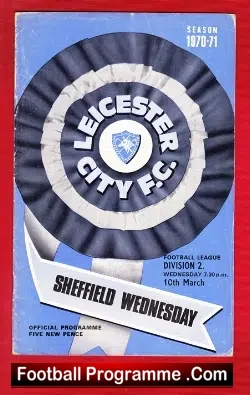 Leicester City v Sheffield Wednesday 1971 - football programme