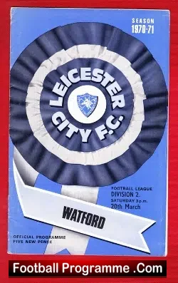 Leicester City v Watford 1971 - football programme
